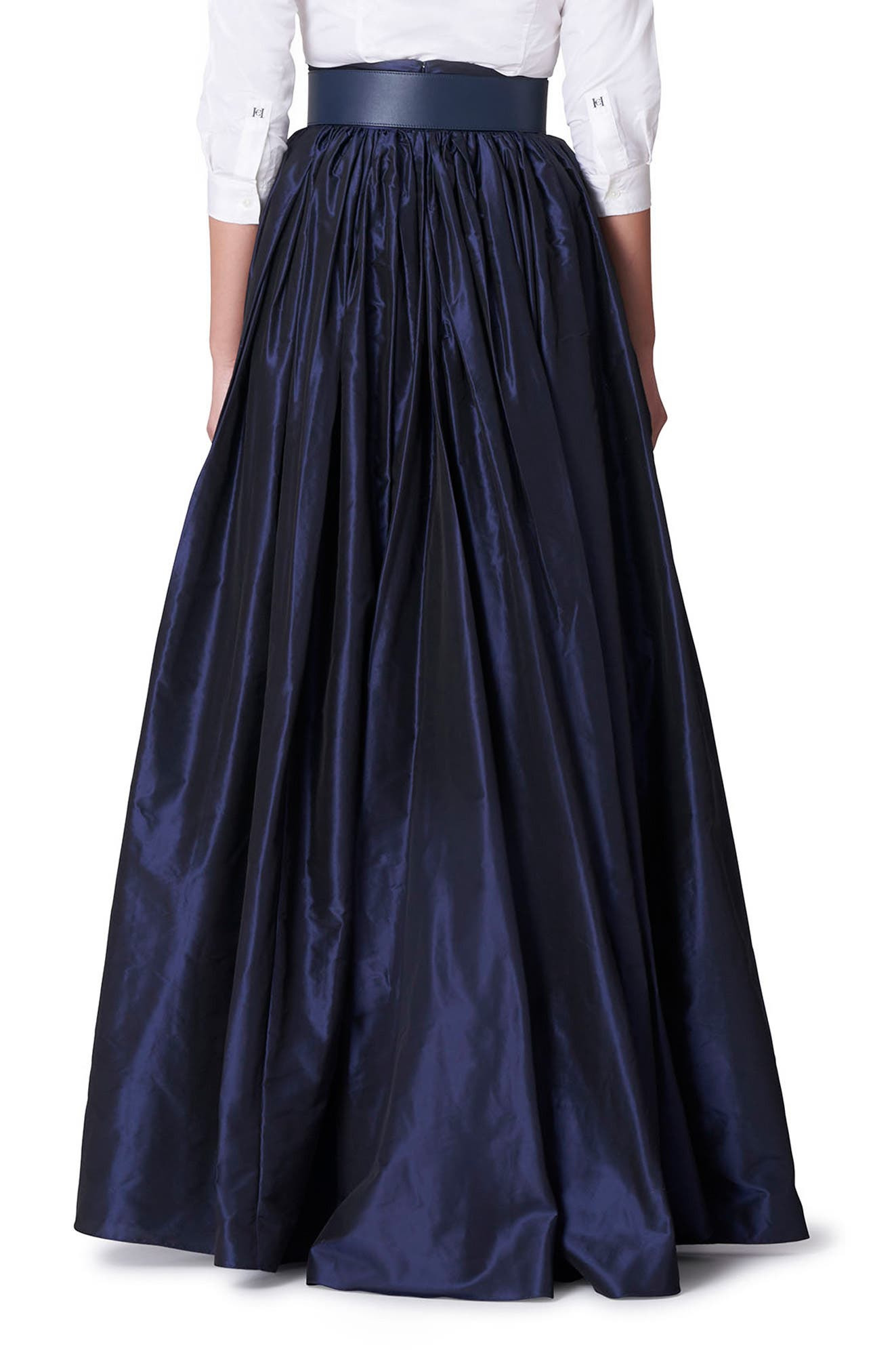 Carolina Herrera High Waist Silk Ball Skirt in Midnight at Nordstrom - 2