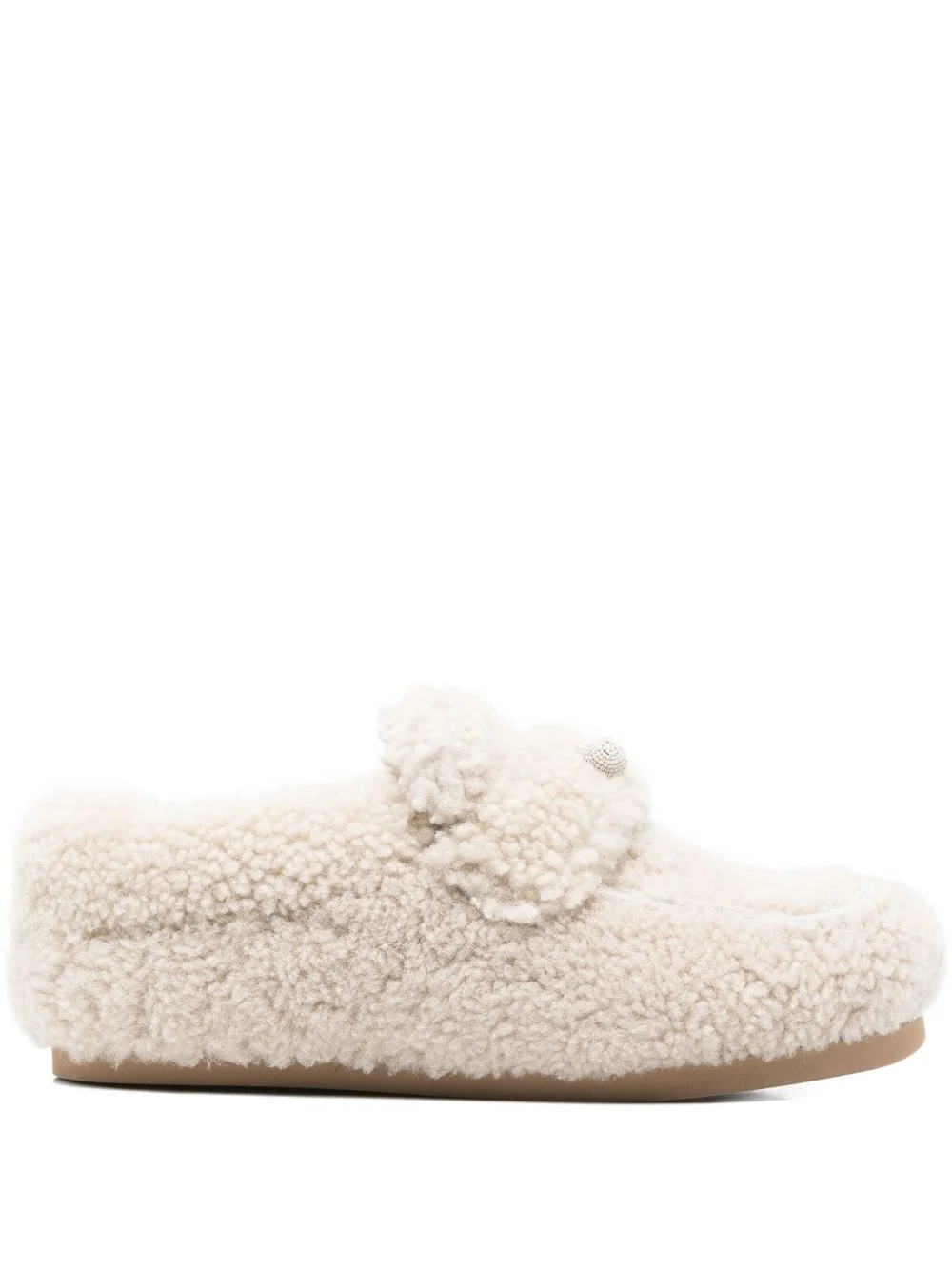 shearling button loafers - 1