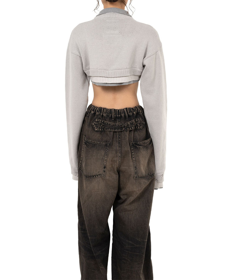 Triple Layered Cropped Knit Sweater 11