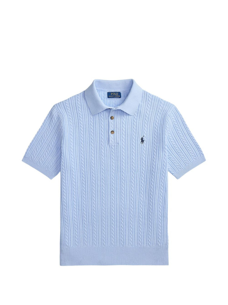 cable-knit polo shirt 1