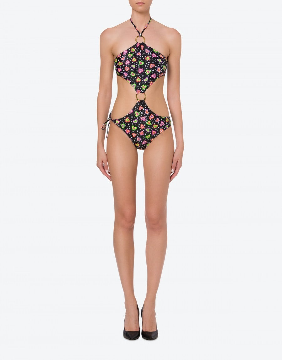 POLKA DOTS & HEARTS ONEPIECE SWIMSUIT - 2
