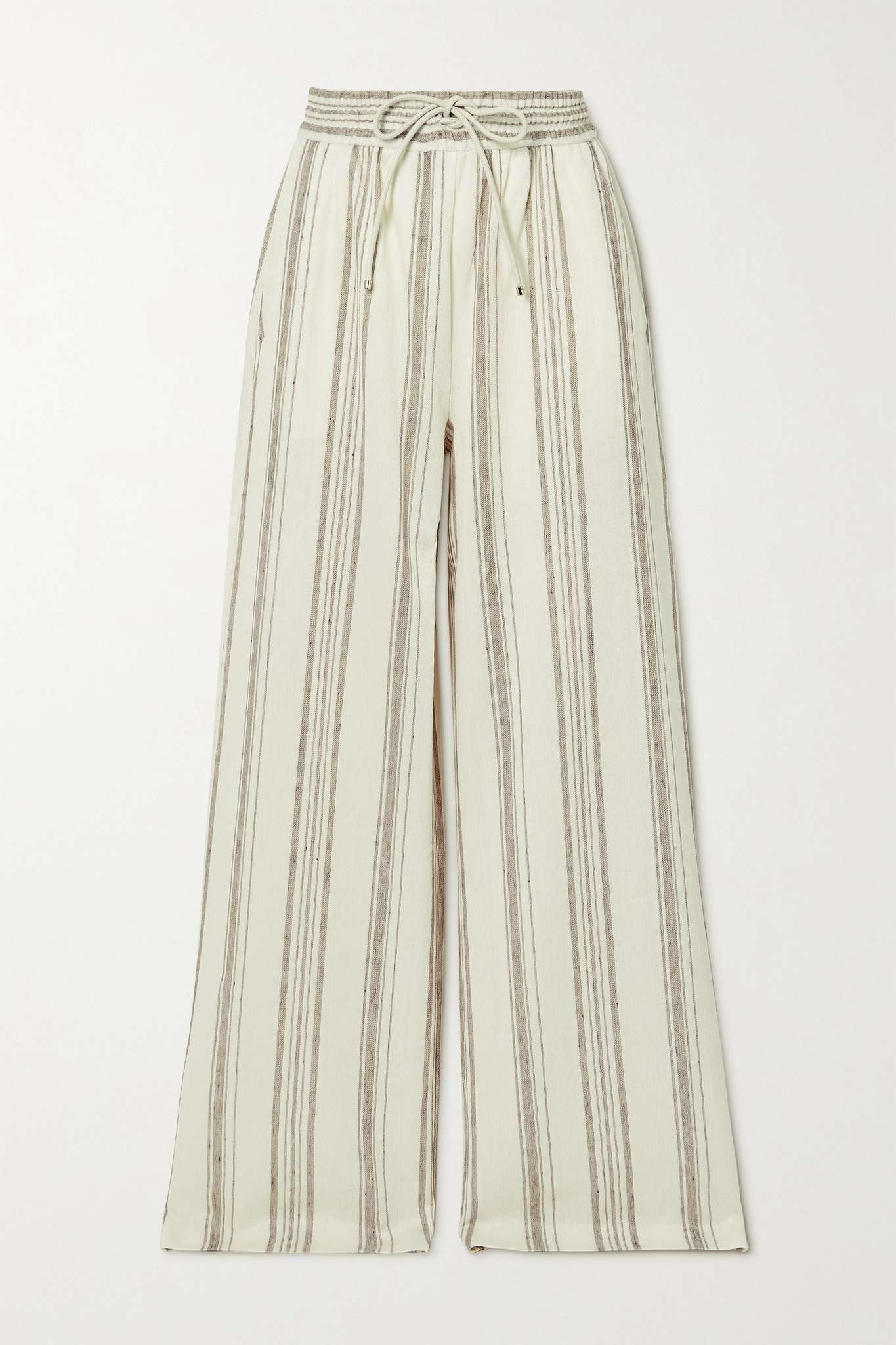 Sultano striped cotton and linen-blend wide-leg pants - 1