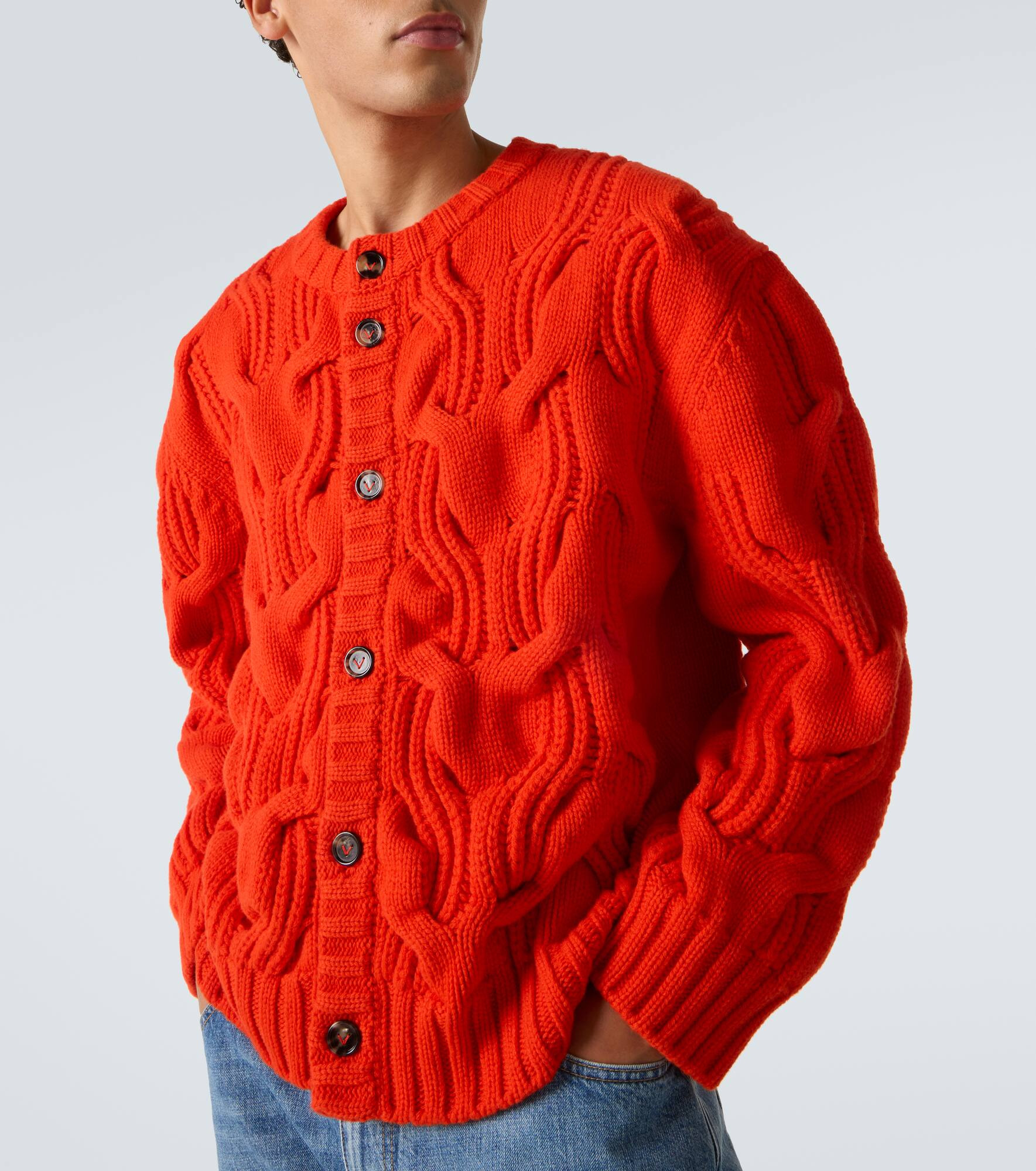 Cable-knit wool cardigan - 5