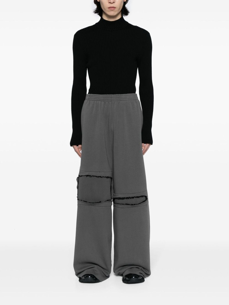 MM6 Maison Margiela cut-out wide-leg track pants outlook