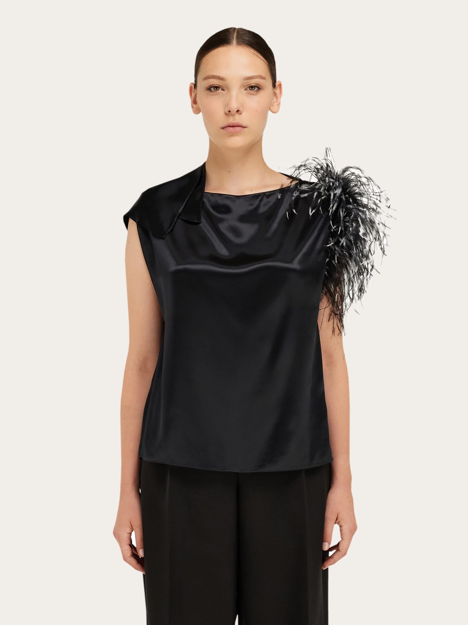 Asymmetric top with feather bouquet - 2