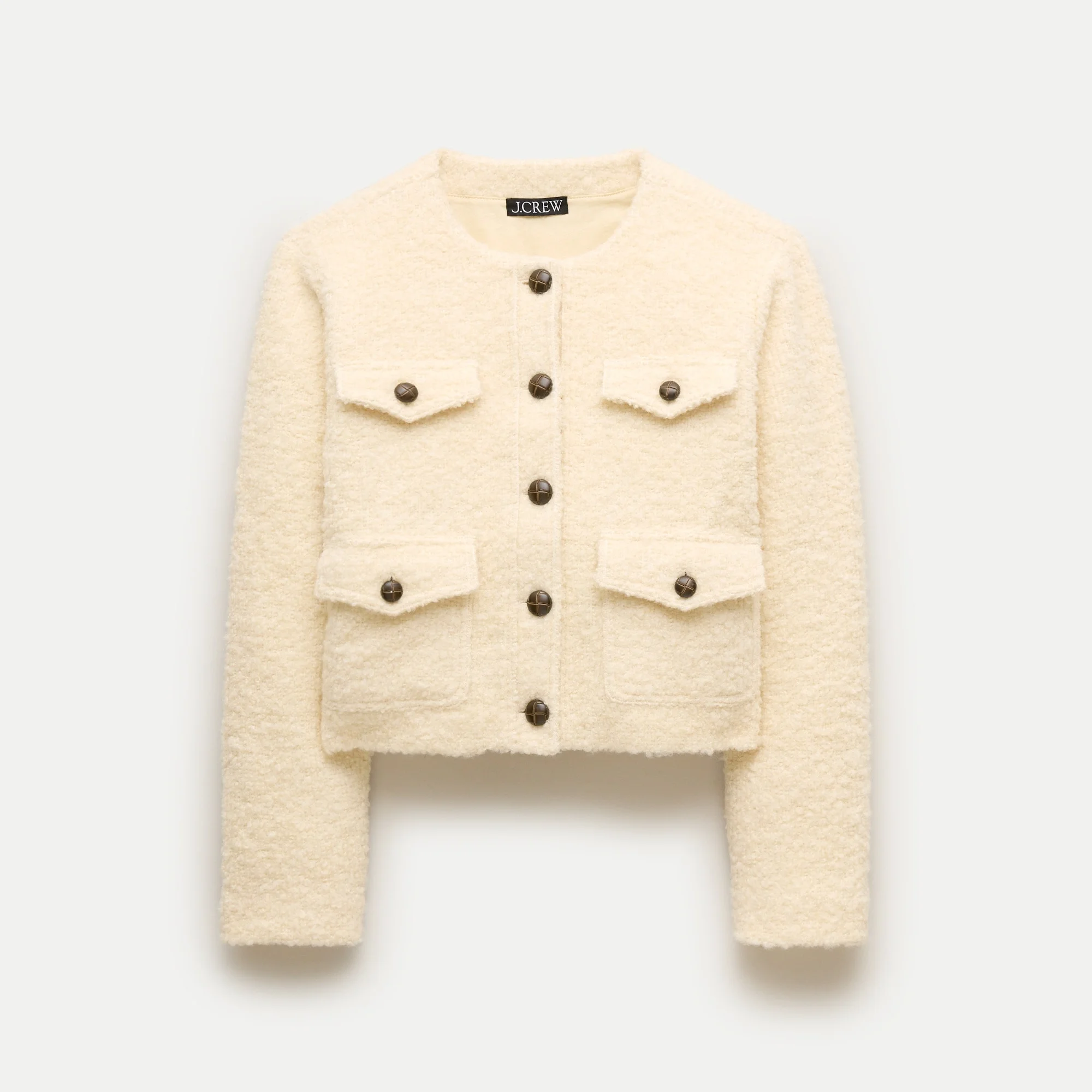 Knit jacket in bouclé wool blend - 1