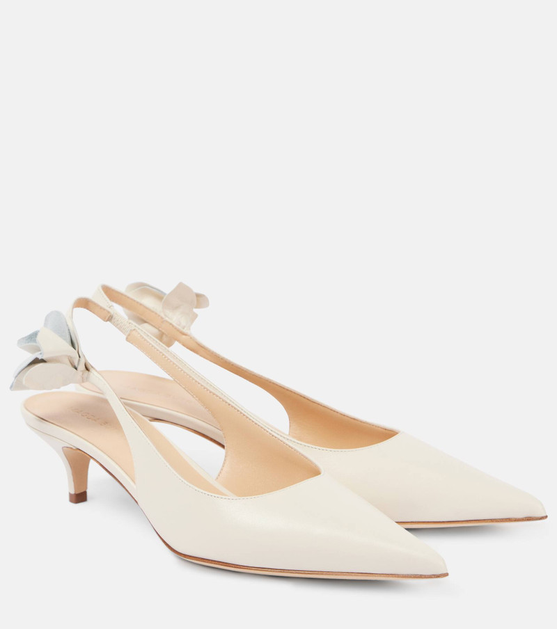 Bridal leather slingback pumps - 1