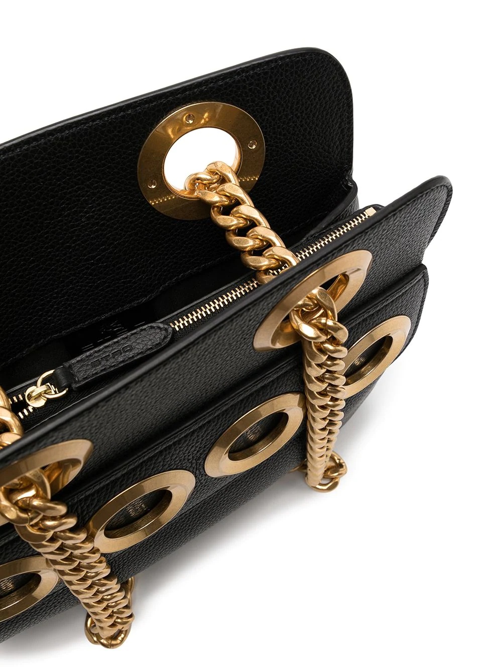 ring-detail leather shoulder bag - 5