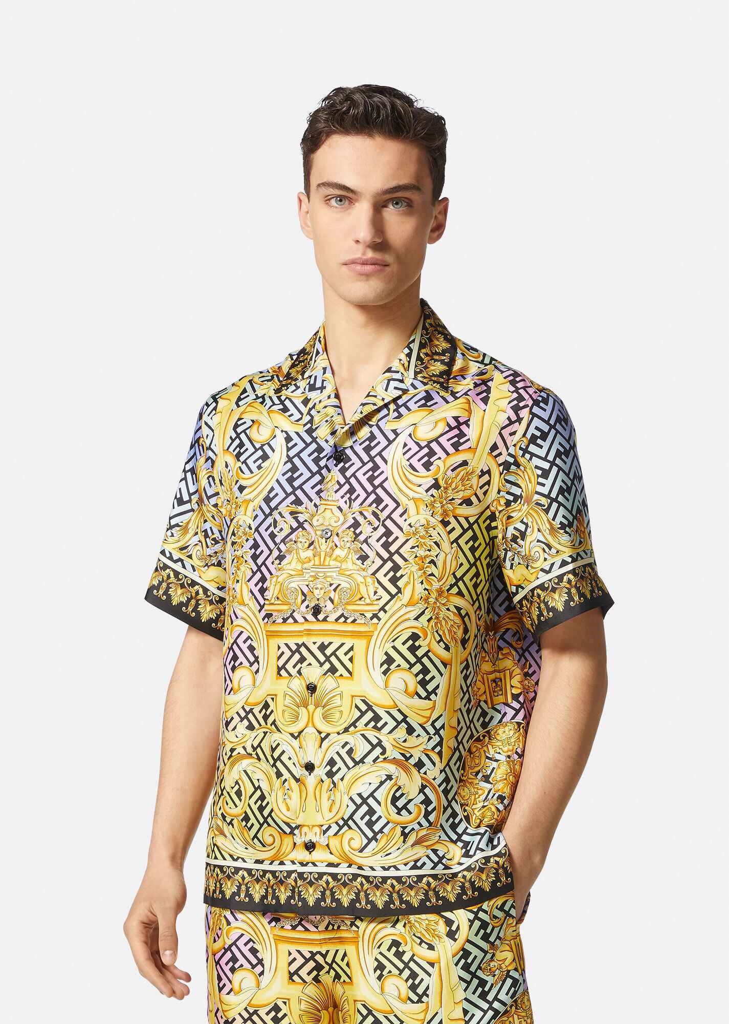 Fendace Gold Baroque Silk Shirt - 3