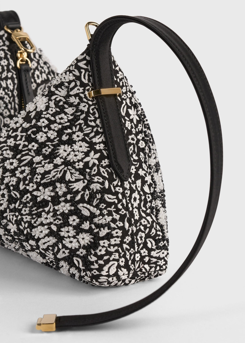 Bevel floral wristlet black/white 6