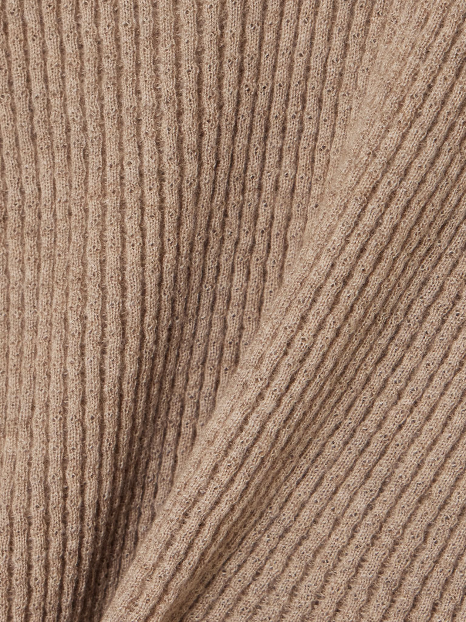 Ribbed cashmere polo sweater Taupe - 4
