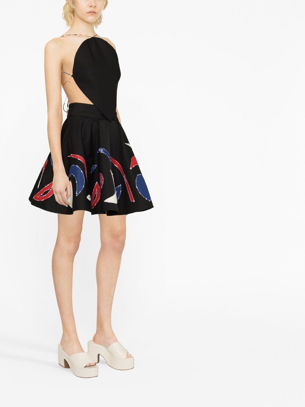 appliquÃ©-embroidered cotton skirt - 3