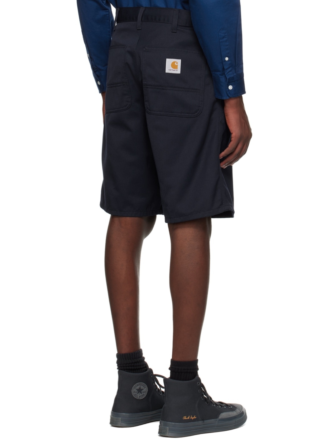 Navy Simple Shorts - 3
