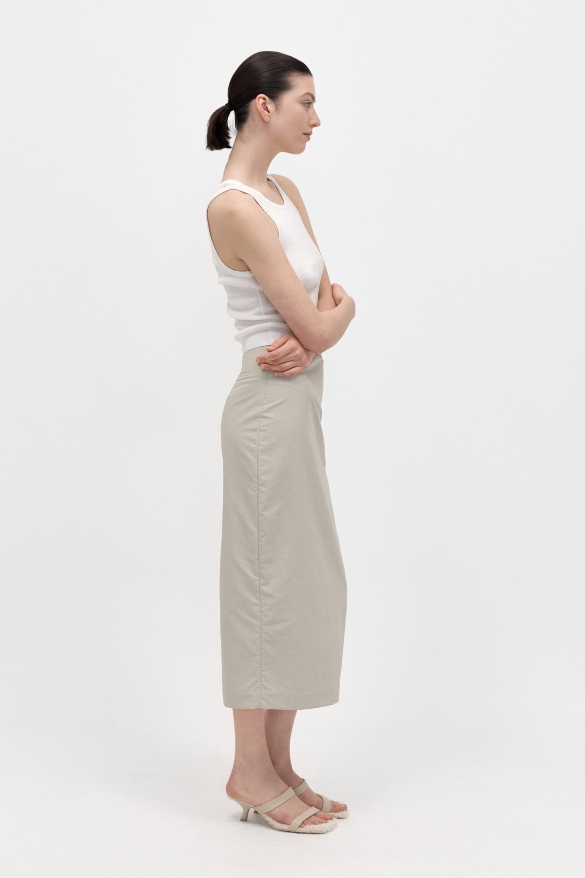 Low Waist Pencil Skirt - Birch - 2