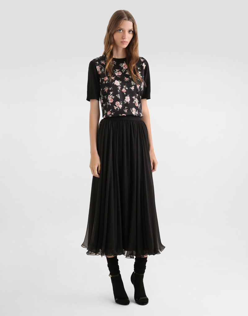 Dolce & Gabbana High-waisted chiffon circle skirt outlook