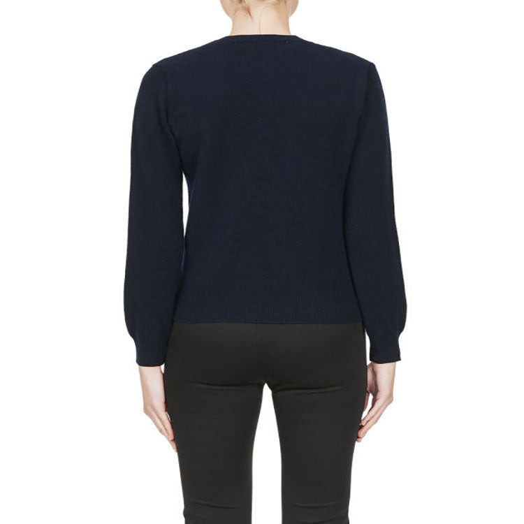(WMNS) COMME des GARCONS PLAY V-Neck L/S T-shirt Red Emblem 'Navy' AZ-N001-051-2 - 3
