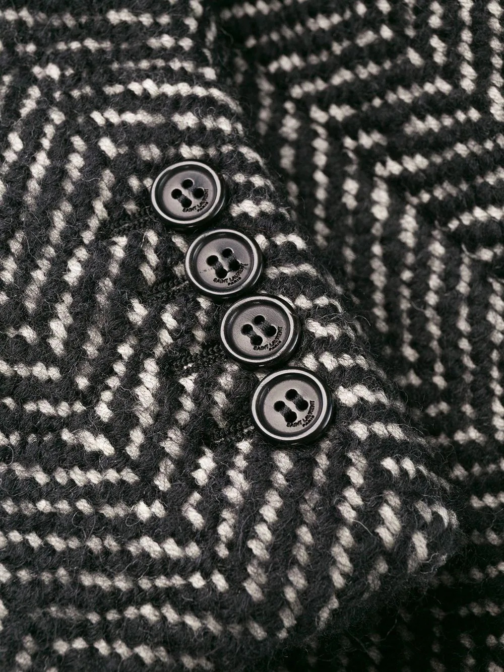 herringbone double-breasted coat - 6