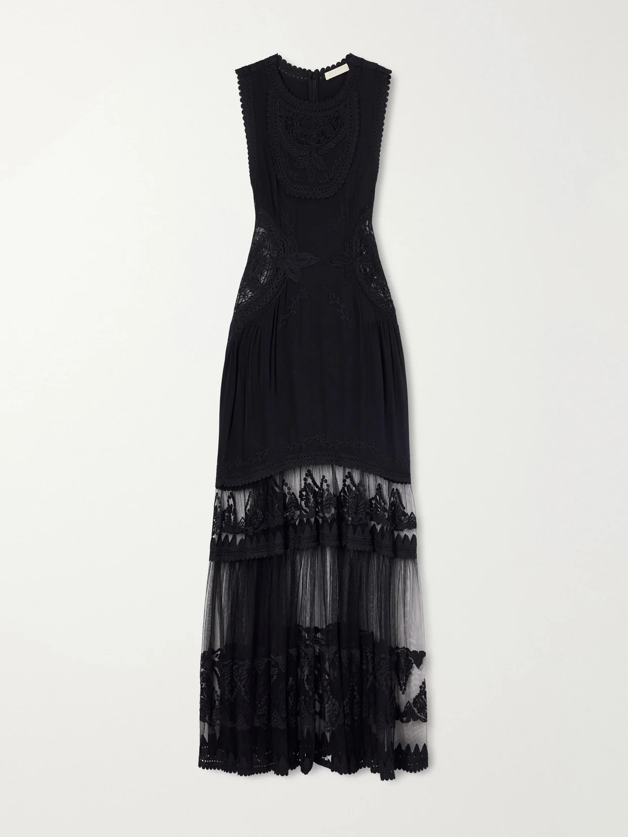 Florence Embroidered Tulle And Silk Crepe De Chine Gown - 1