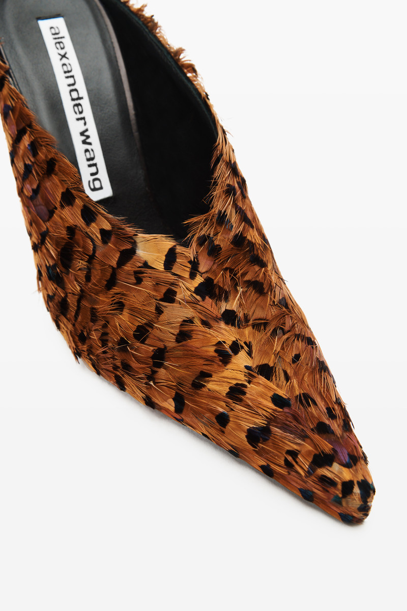 Alexander Wang Brown Pheasant Feather Boomerang Wedge Heel outlook