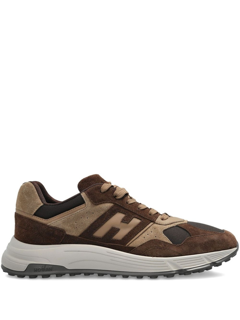 suede-leather panel sneakers 1