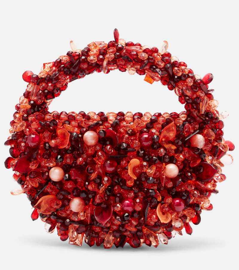 Coral Mini embellished tote bag 1