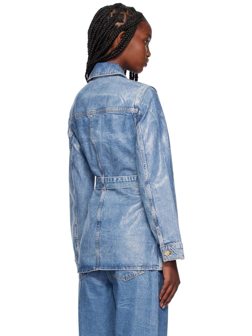 Blue Foil Denim Jacket - 3