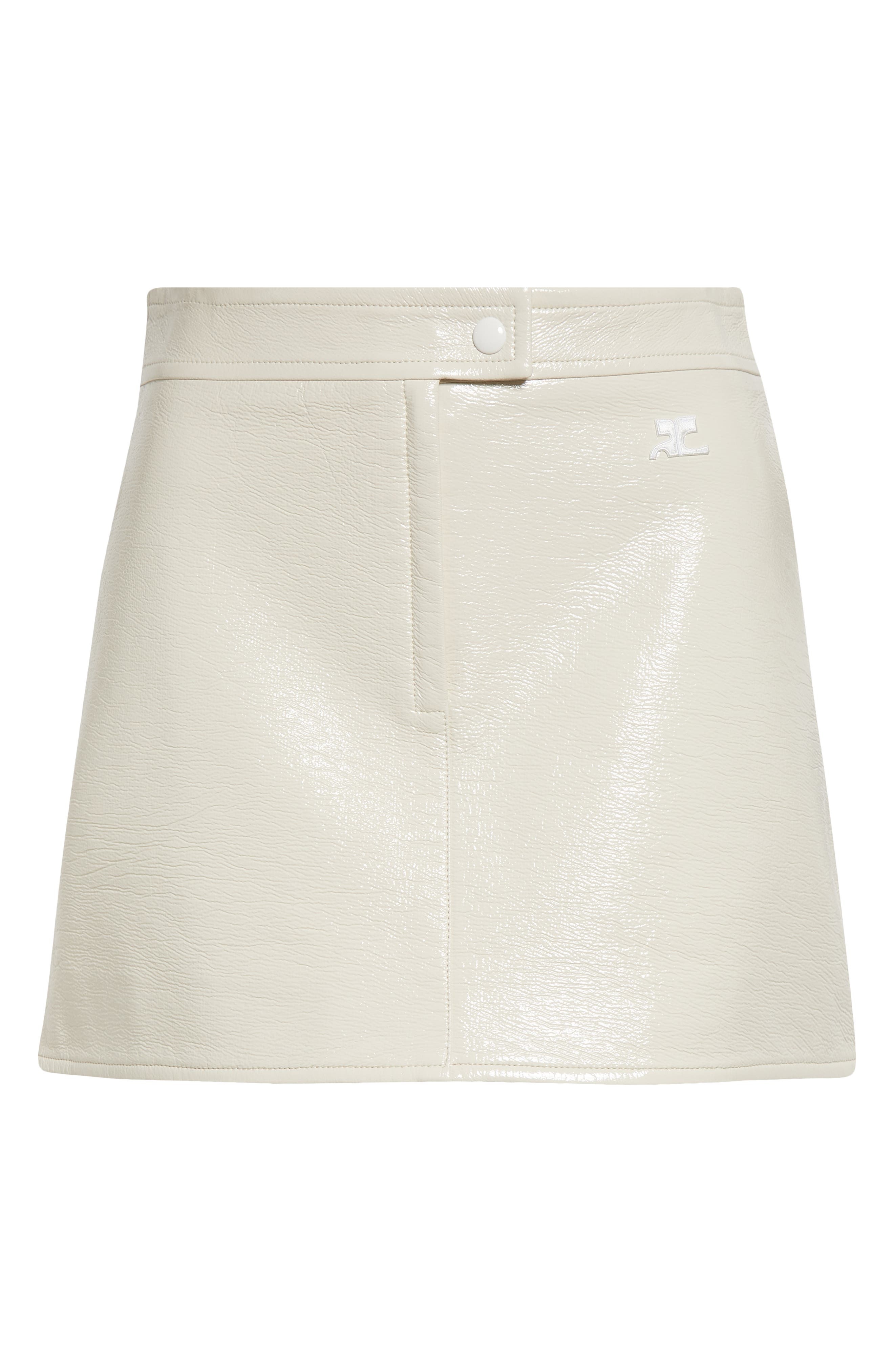Courrèges Re-Edition Vinyl Miniskirt in Off White at Nordstrom - 6