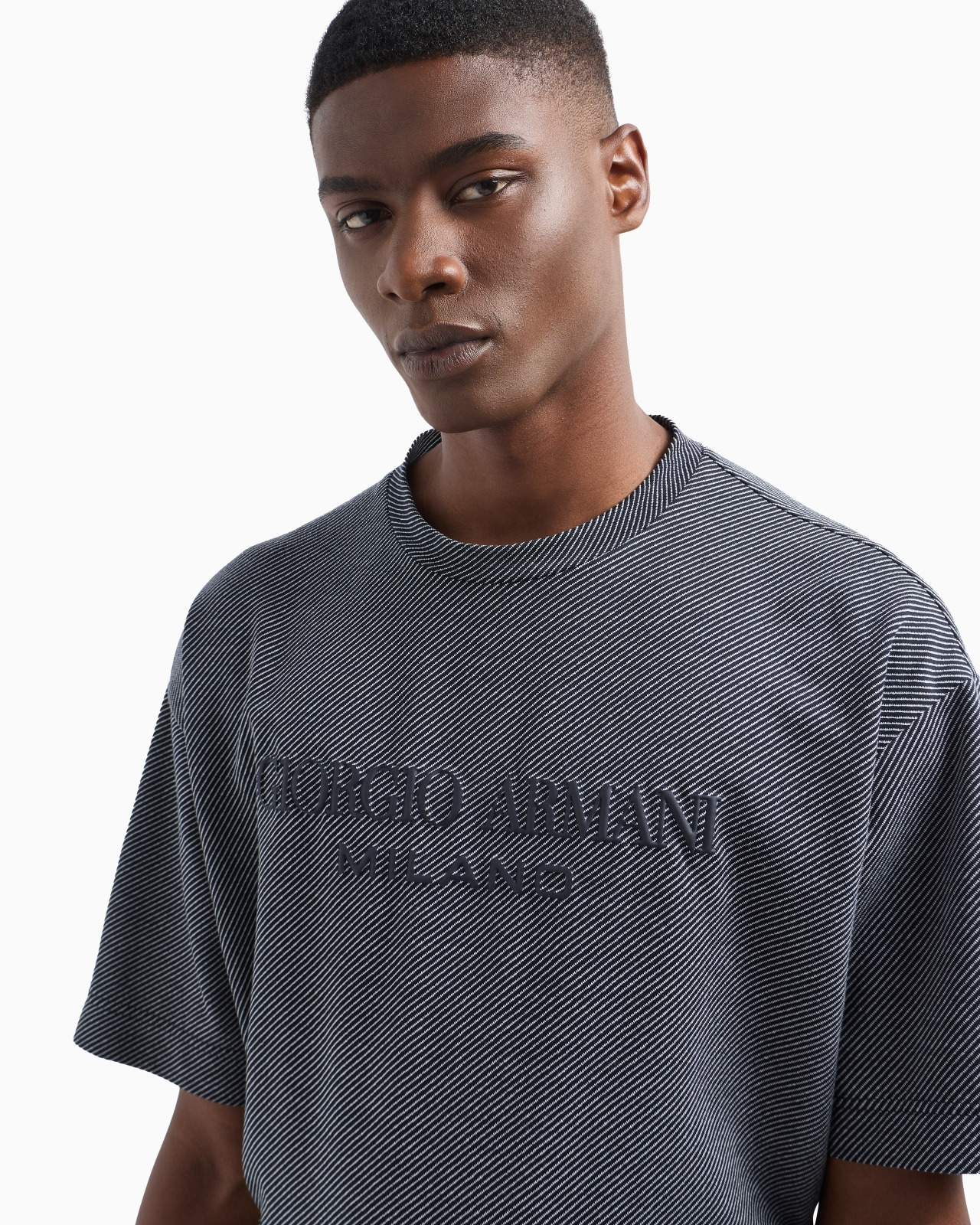 DENIM COLLECTION COTTON T-SHIRT WITH EMBROIDERED LOGO - 5