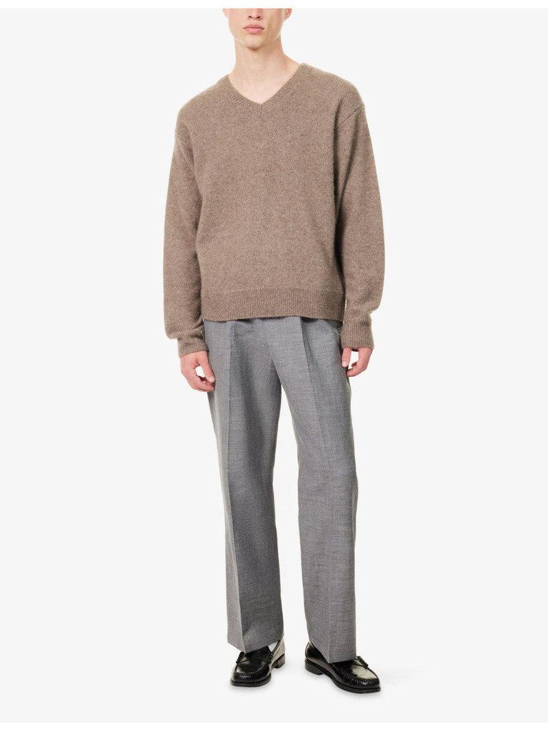 FRAME Easy Wide Leg Wool And Linen Trousers outlook