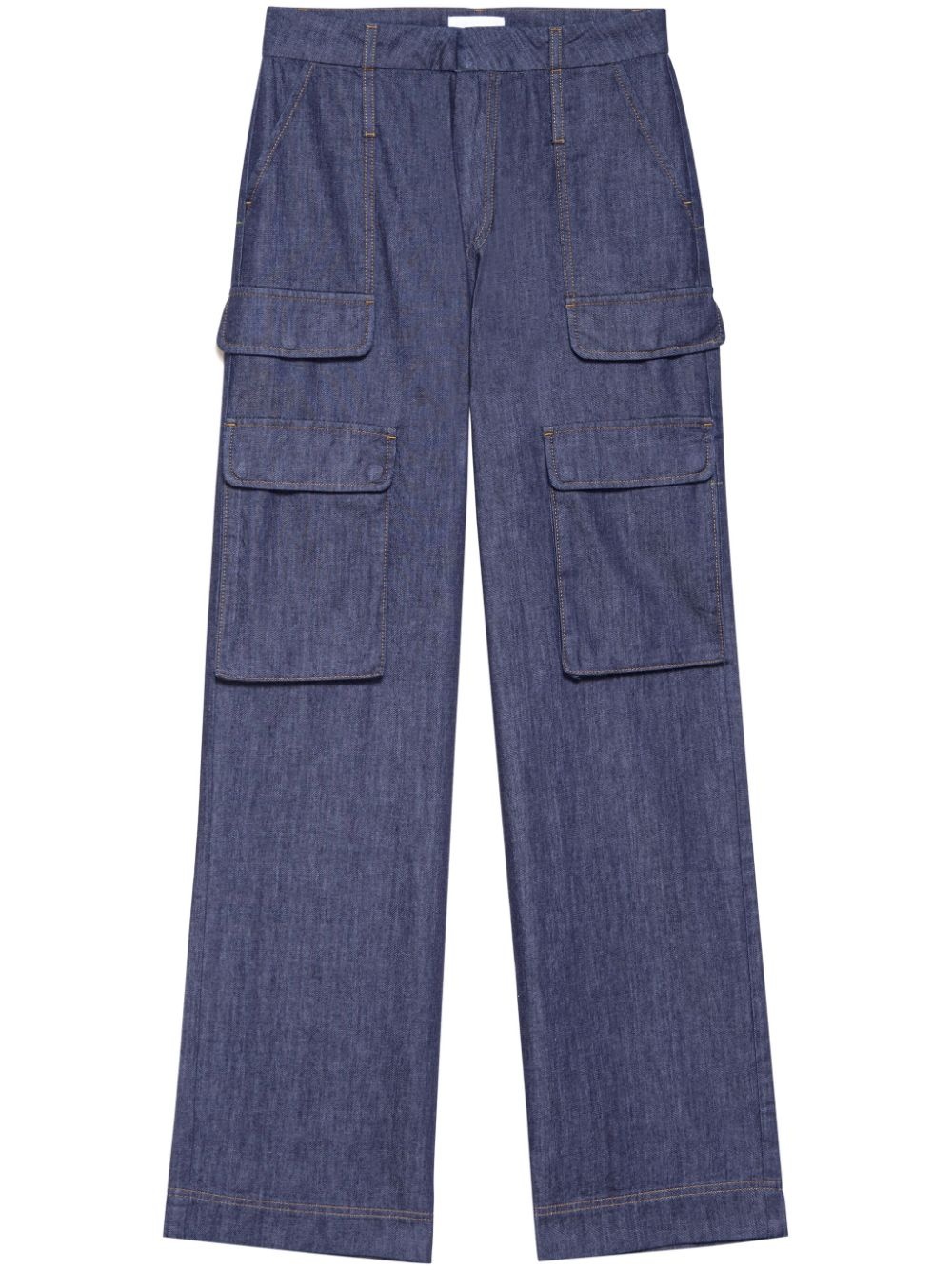 straight-leg cargo-pocket trousers - 1