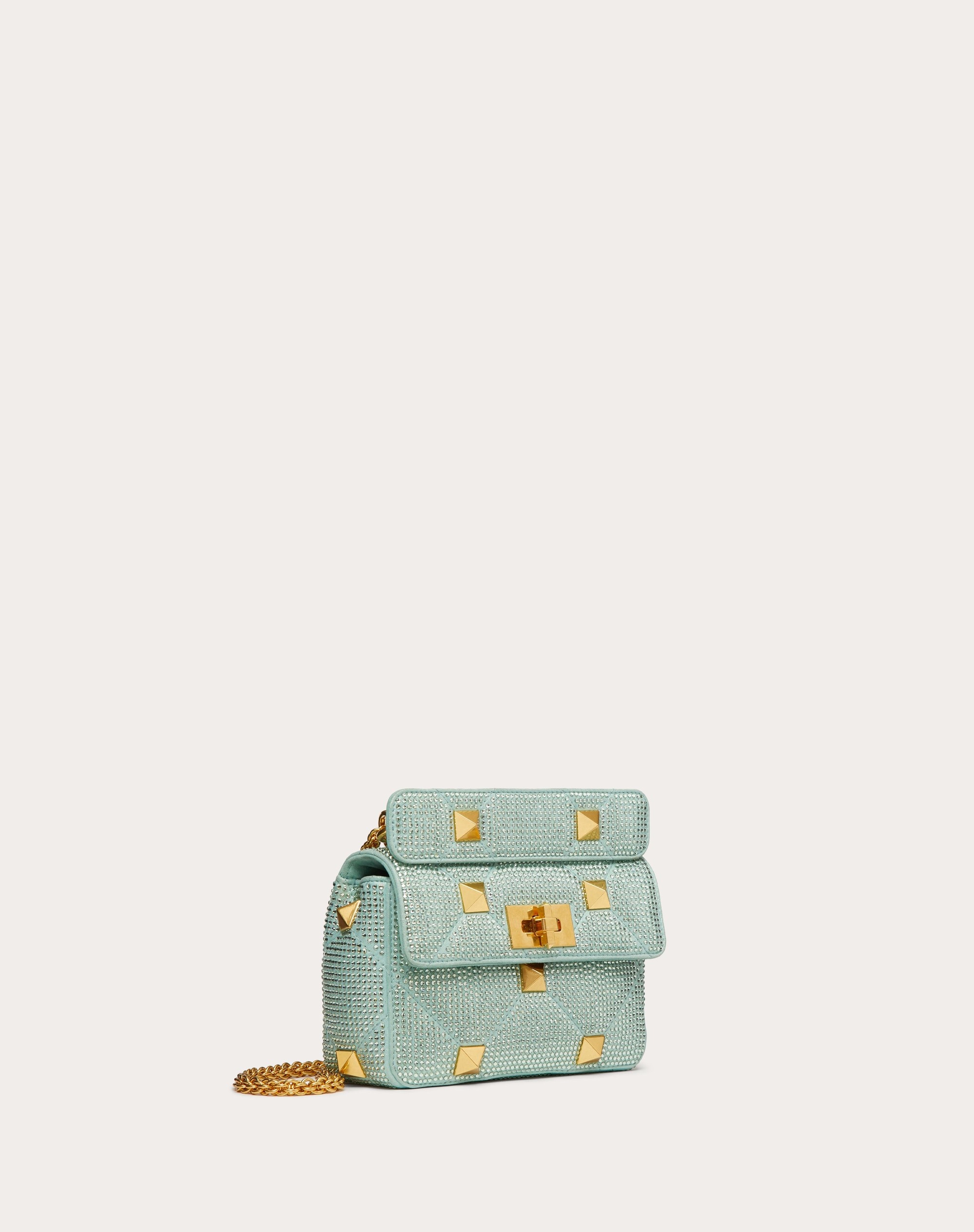 SMALL ROMAN STUD THE SHOULDER BAG WITH CHAIN AND RHINESTONES - 2