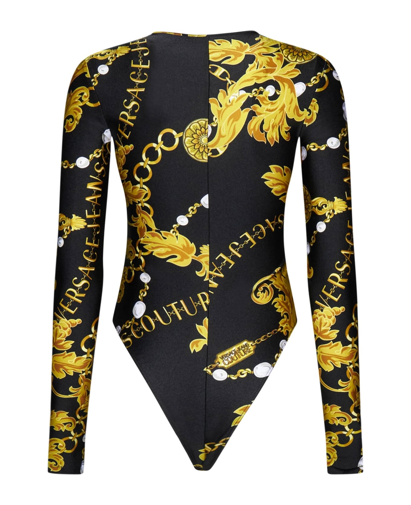 Crewneck Bodysuit With All-over Baroque Print - 2