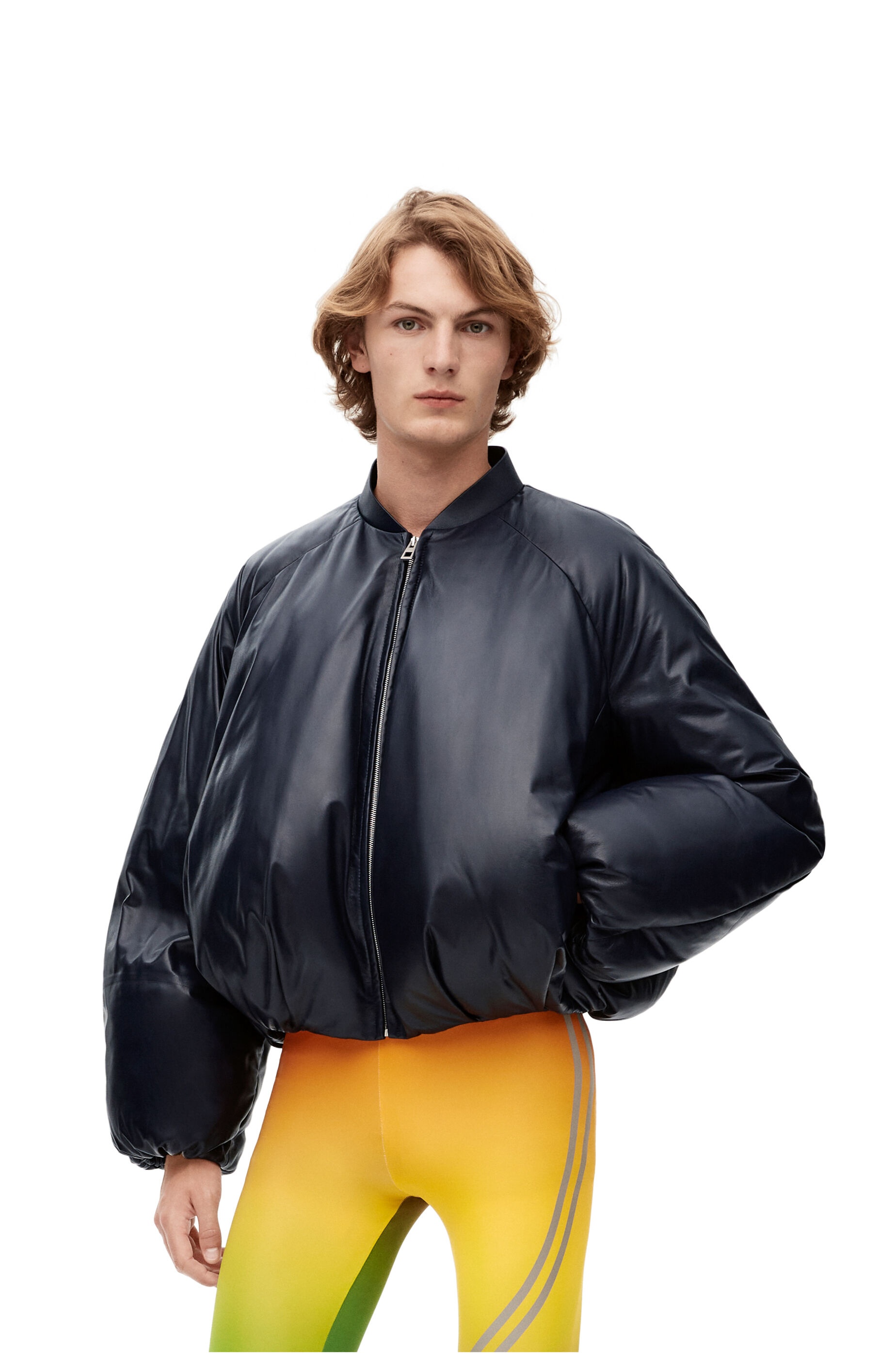Puffer bomber jacket in nappa - 3