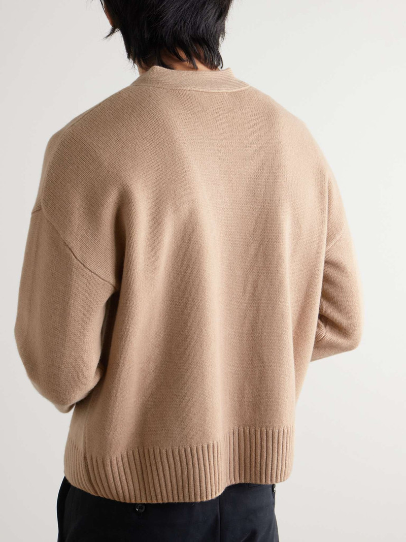 Logo-Embroidered Merino Wool and Cashmere-Blend Cardigan 4