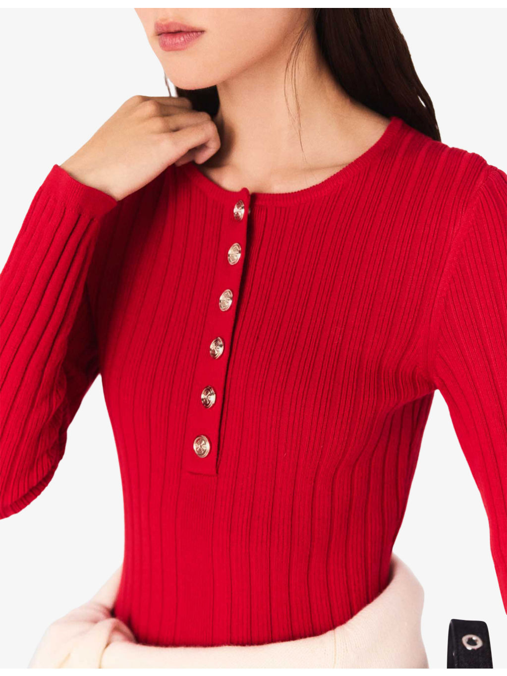 Round-Neck Flared-Skirt Stretch-Knit Mini Dress - 5