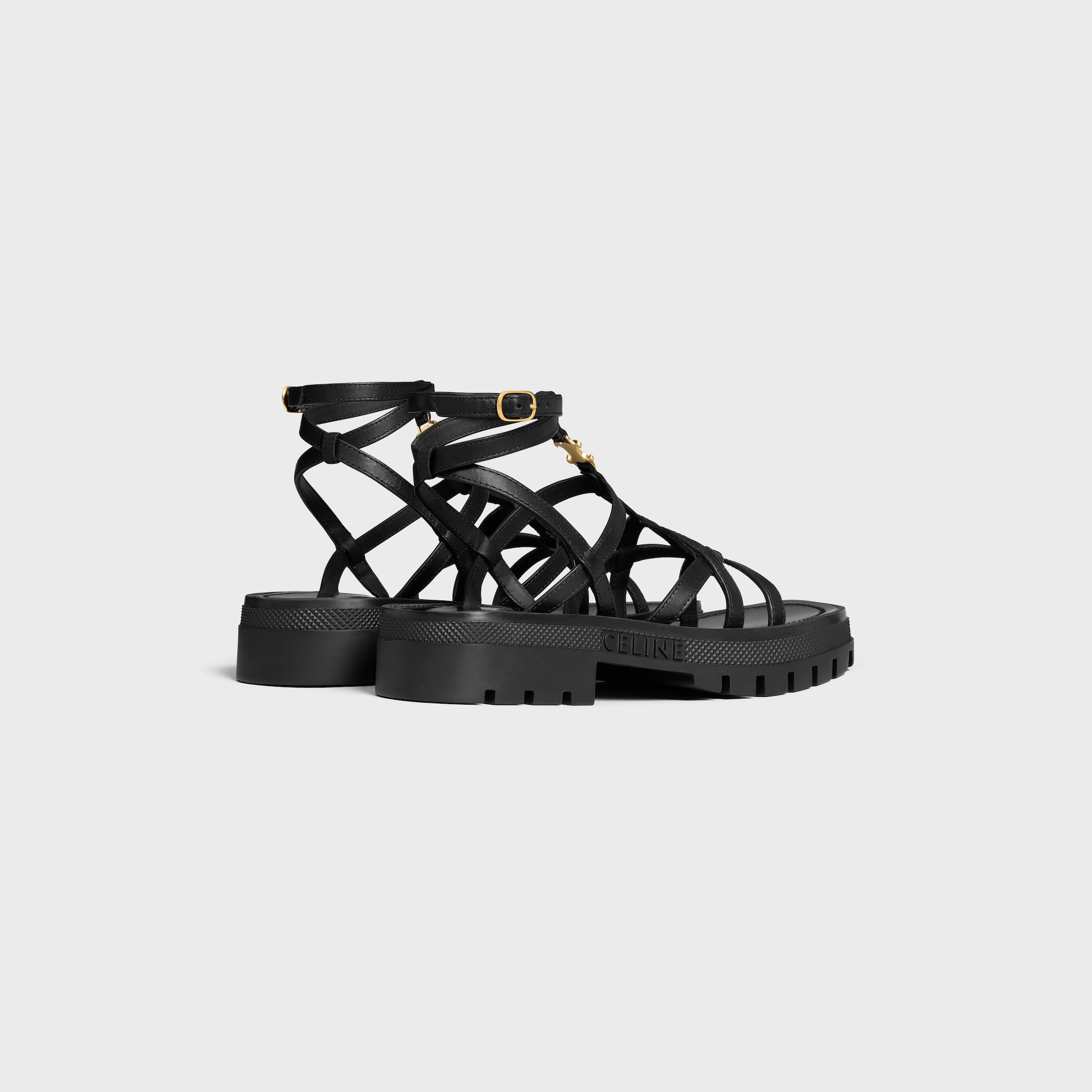 CELINE - CLEA TRIOMPHE STRAPPY SANDAL in CALFSKIN - VEGETAL TANNING - 3
