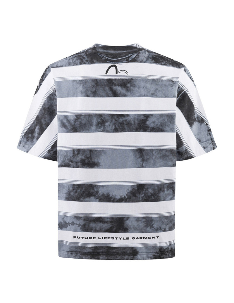 Washed Tie-Dye Stripe Loose Fit T-shirt 11
