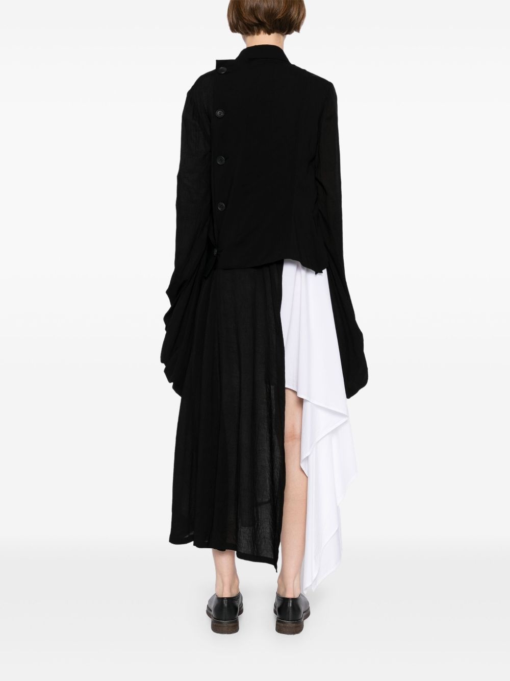 balloon-sleeves wrap blazer - 4