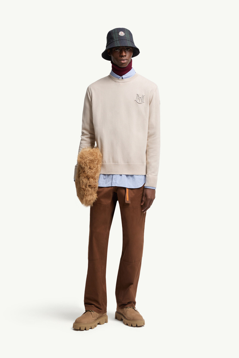 Moncler Embroidered Monogram Cotton Sweater outlook