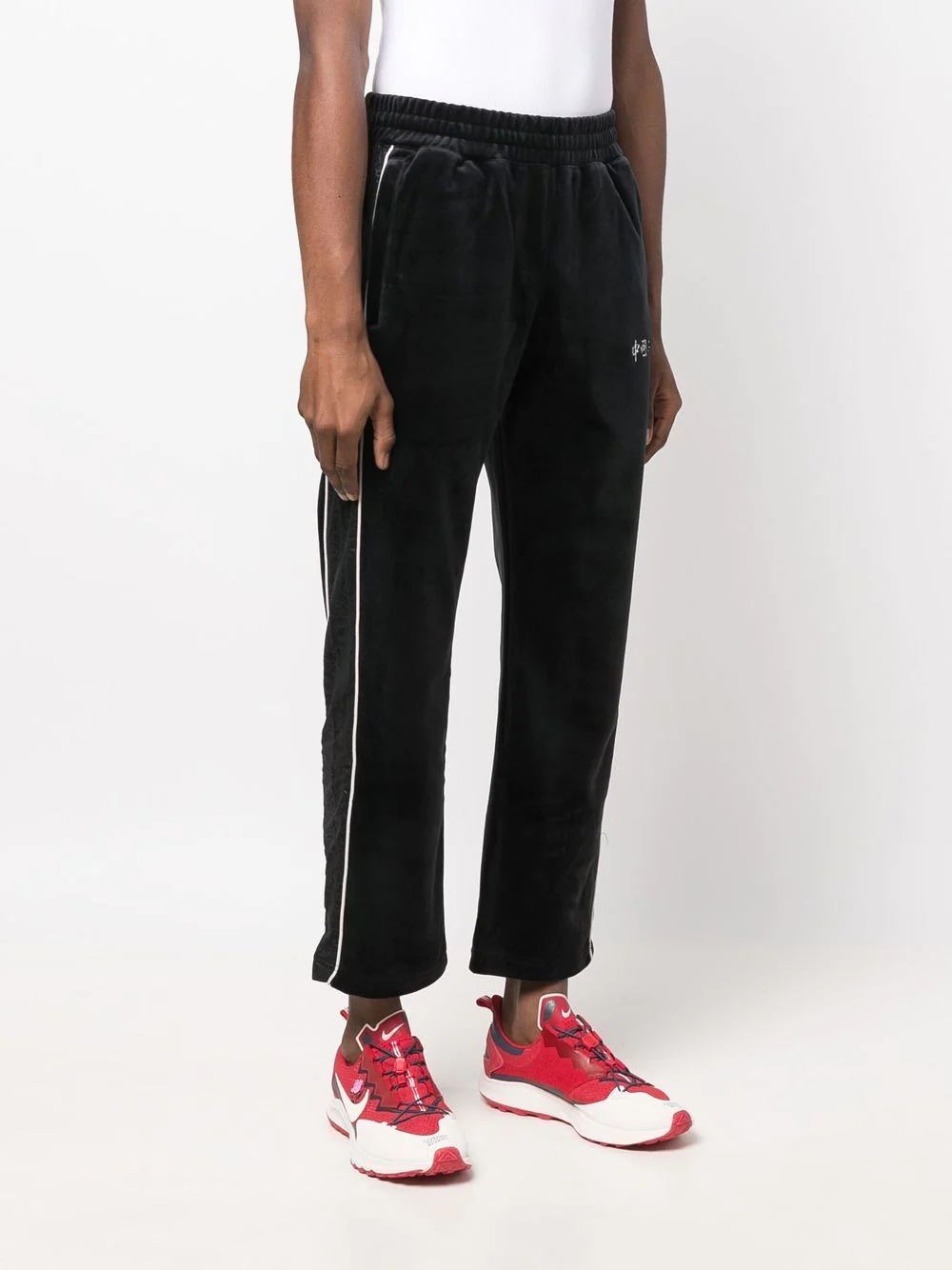 cropped leg track pants - 4