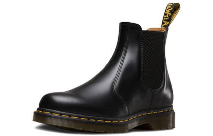 Dr.Martens 2976 Yellow Stitch Smooth Leather Chelsea Boots 'Black' 22227001 - 3