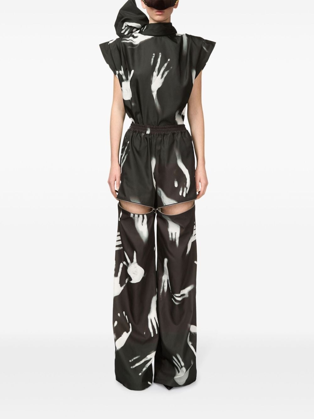 Handprint Slit track pants - 3