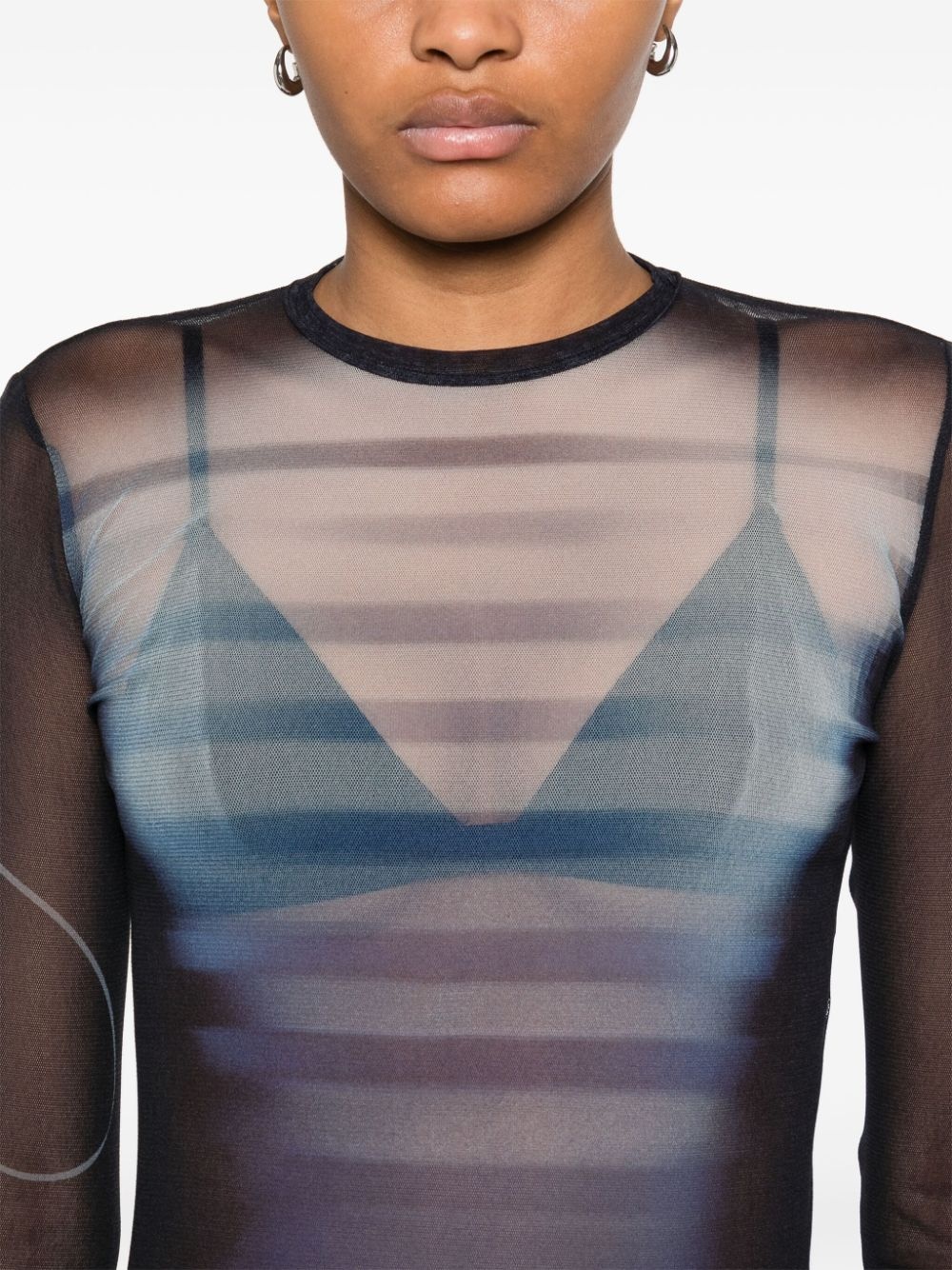 Le Male-print  mesh top - 5