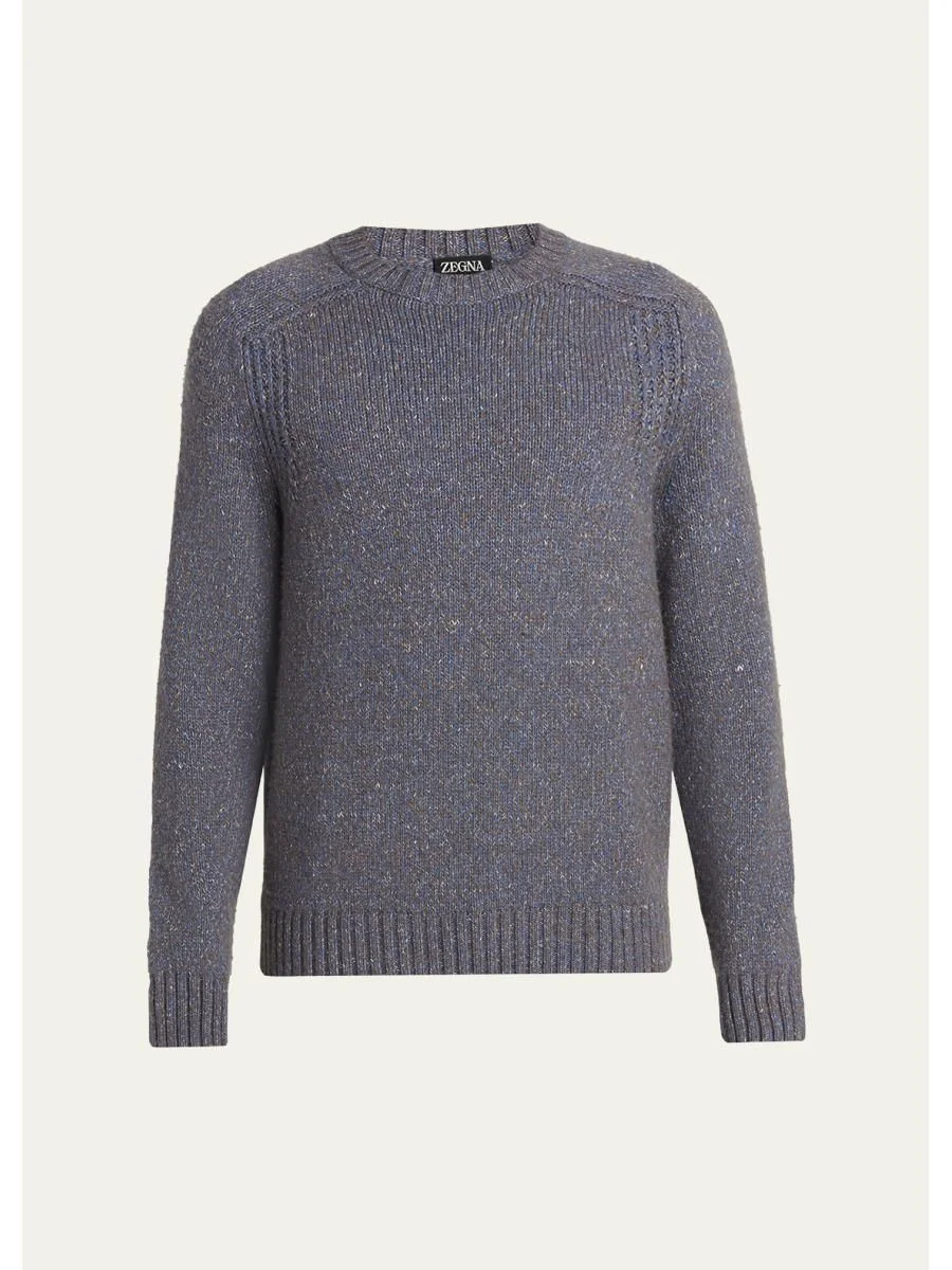 Men's Cashmere and Wool Melange Crewneck Sweater - 1