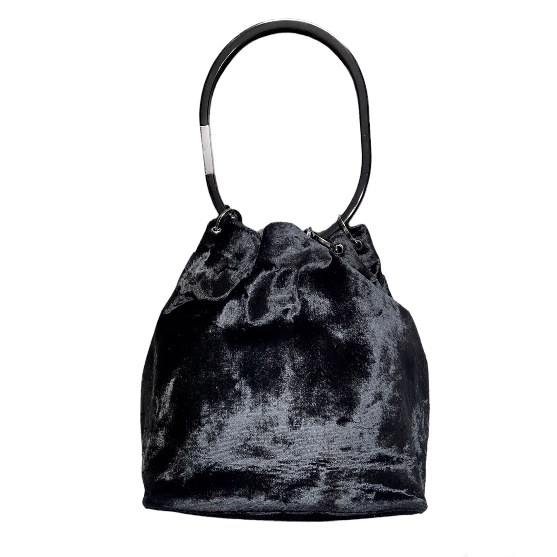 Gucci Fall 1999 Tom Ford  black velvet acrylic ring bucket handbag - 5