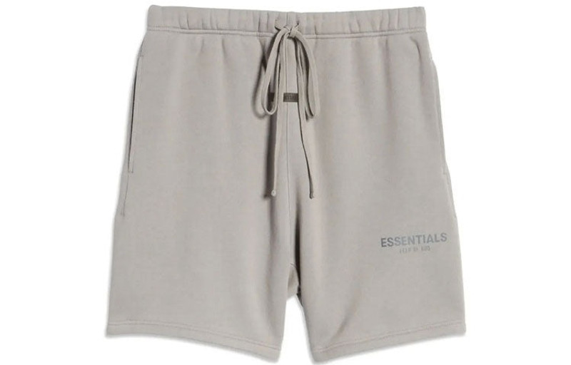 ESSENTIALS Fear of God Essentials SS21 Cotton-Blend Drawstring Shorts Cement Pebble FOG-SS21-676 outlook