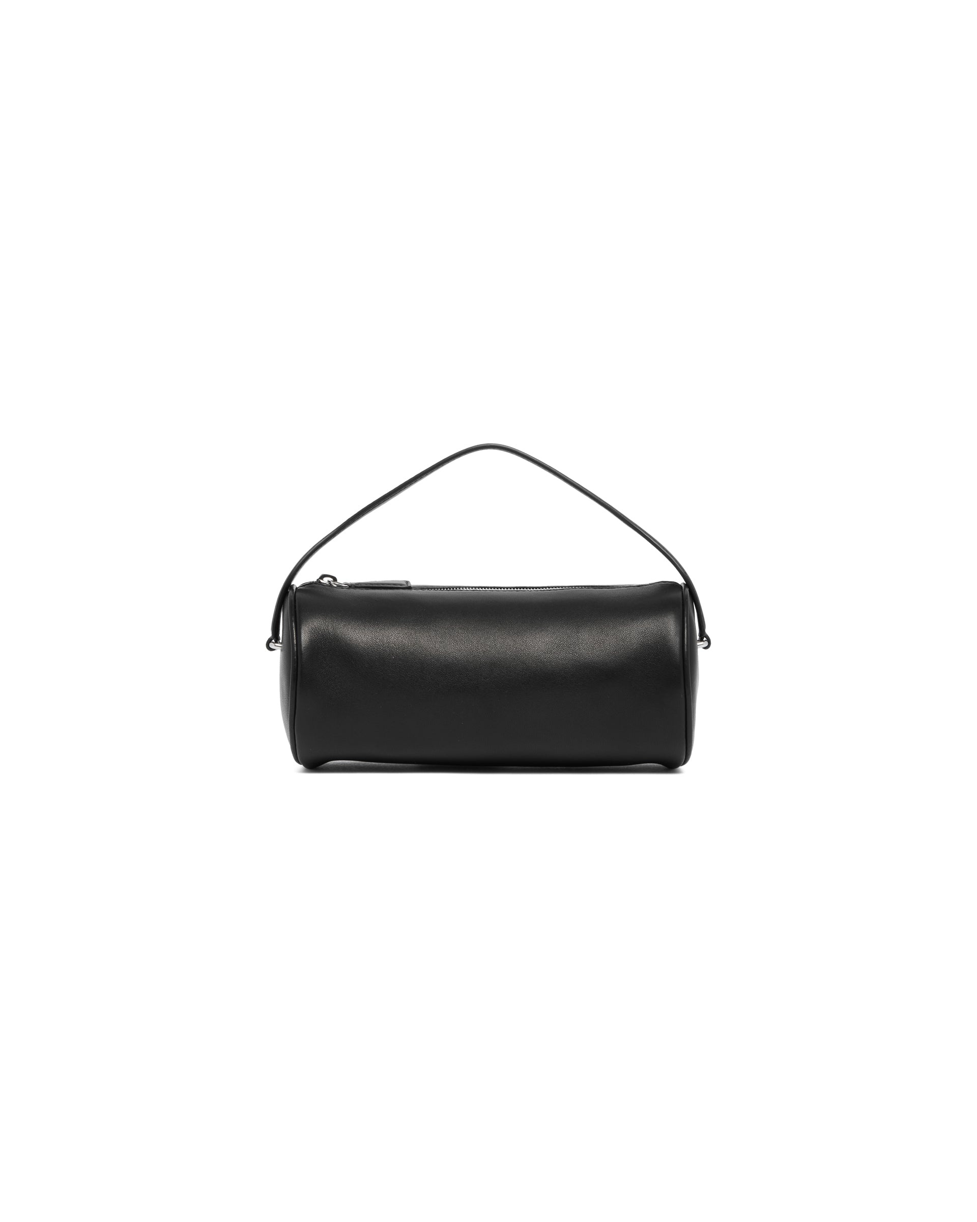 Black Leather Round 90's Bag - 3