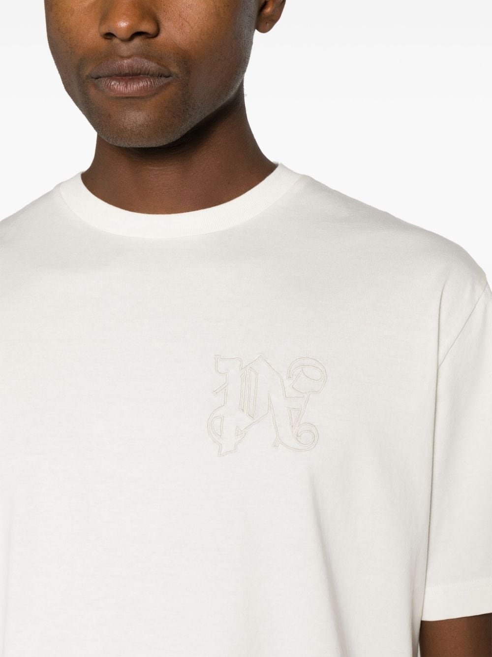 logo-embroidered cotton T-shirt - 5