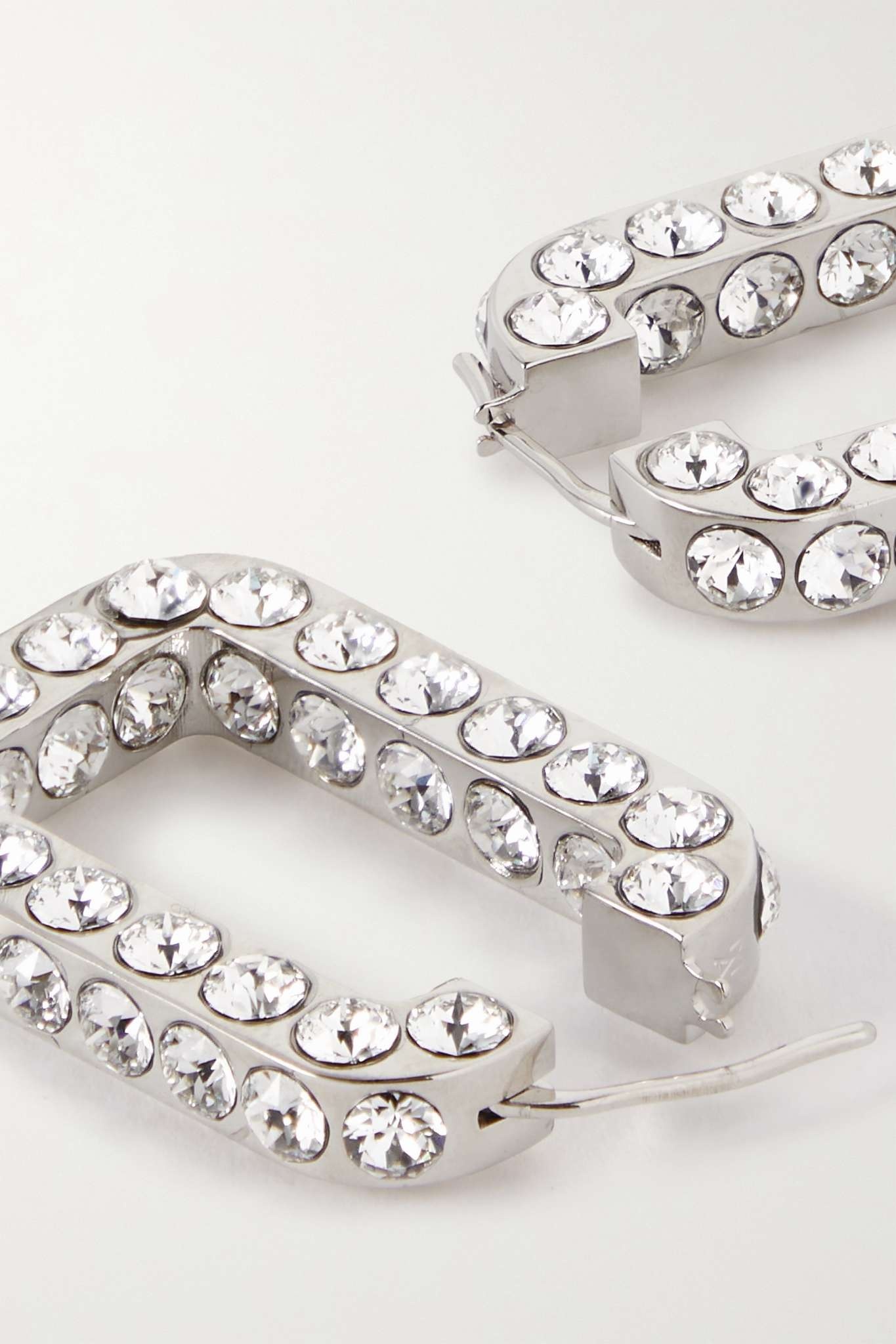 Charlotte silver-tone crystal hoop earrings - 3