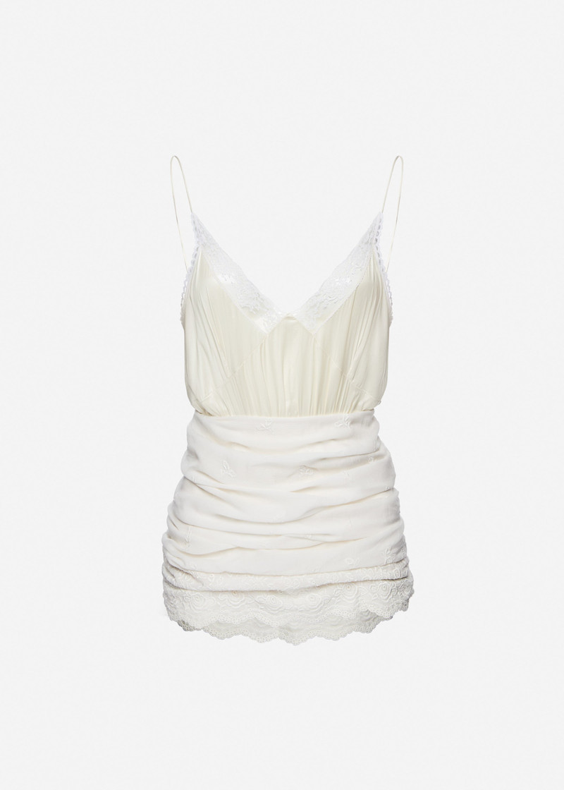 Lace V-neck top in cream 1